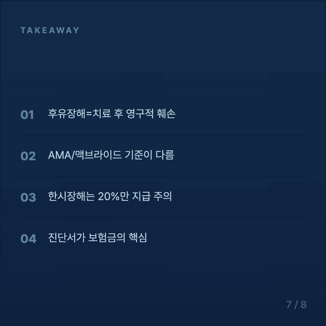 후유장해 보험금 청구 가이드 - 7/8